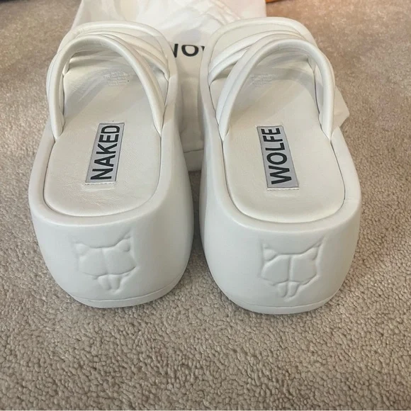 Naked Wolfe Daze White Platform Flatform Sandal 39 9 - Picture 5 of 5